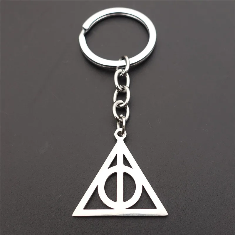 

Stainless Steel Keychains Popular Love Good Middle Deathly Hallow Triangle Keyring