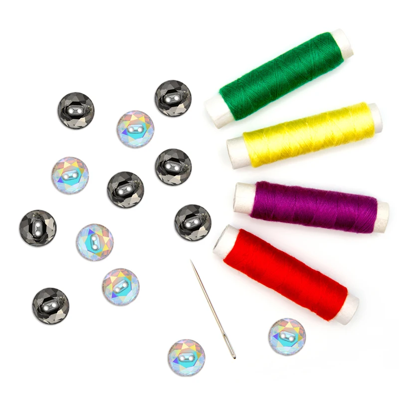 Astrobox 5pcs 12mm K9 glass type Round Rhinestones crystal buttons Fabric Decorating/ Apparel Sewing buckle Accessory
