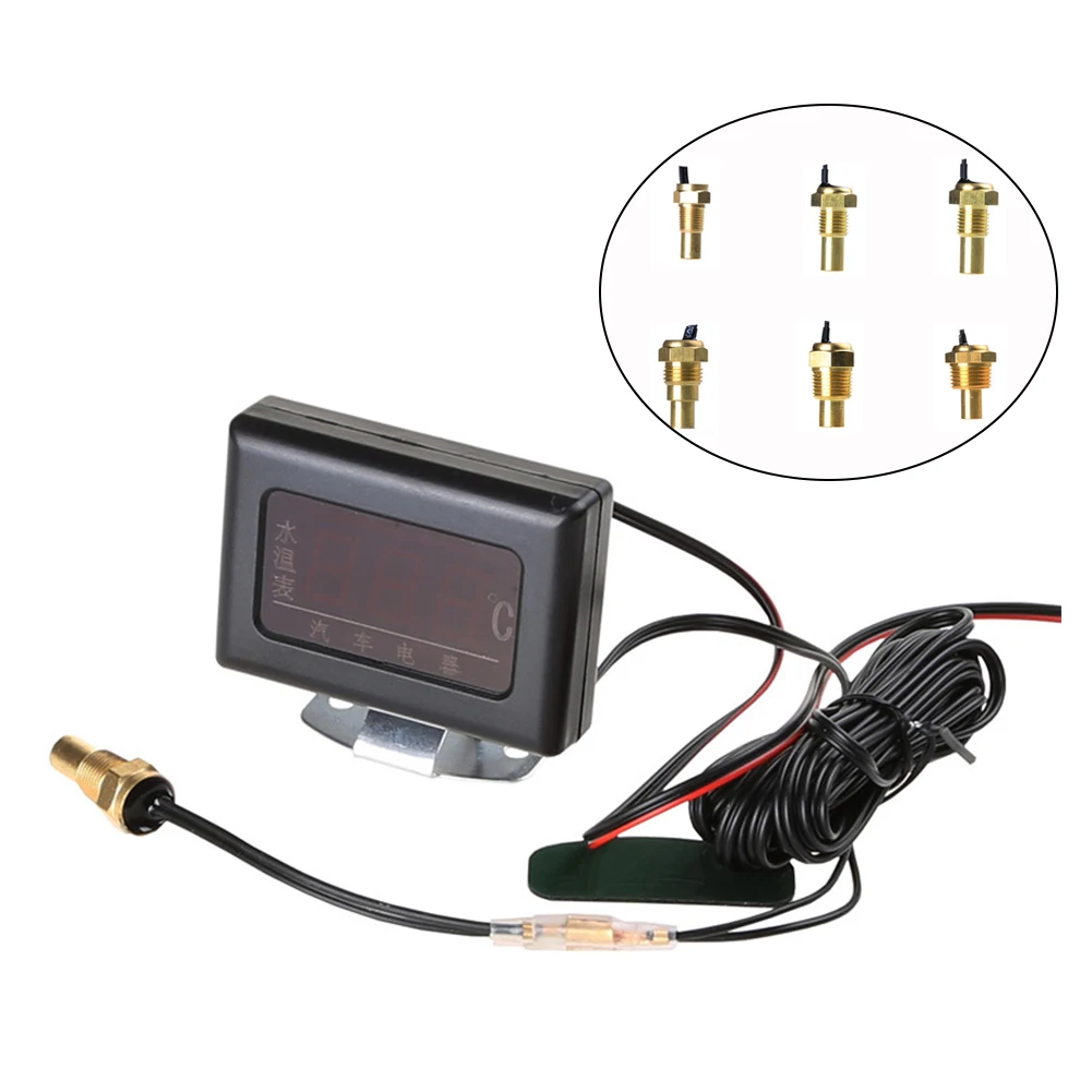 

Professional Tester 12V 24V Tool Instrument Car Truck Universal Digital Water Temperature Gauge Modified Durable With Sensor