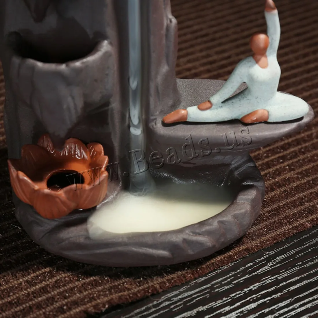Creative Mountain Lotus Flower Incense Burner Ceramic Waterfall Backflow Incense Holder Censer Use In Home Office Teahouse