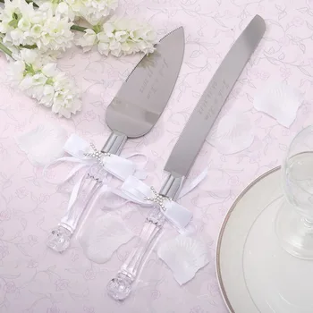 

Personalized Stainless Steel Serving Sets With Diamond Rhinestone/Bow