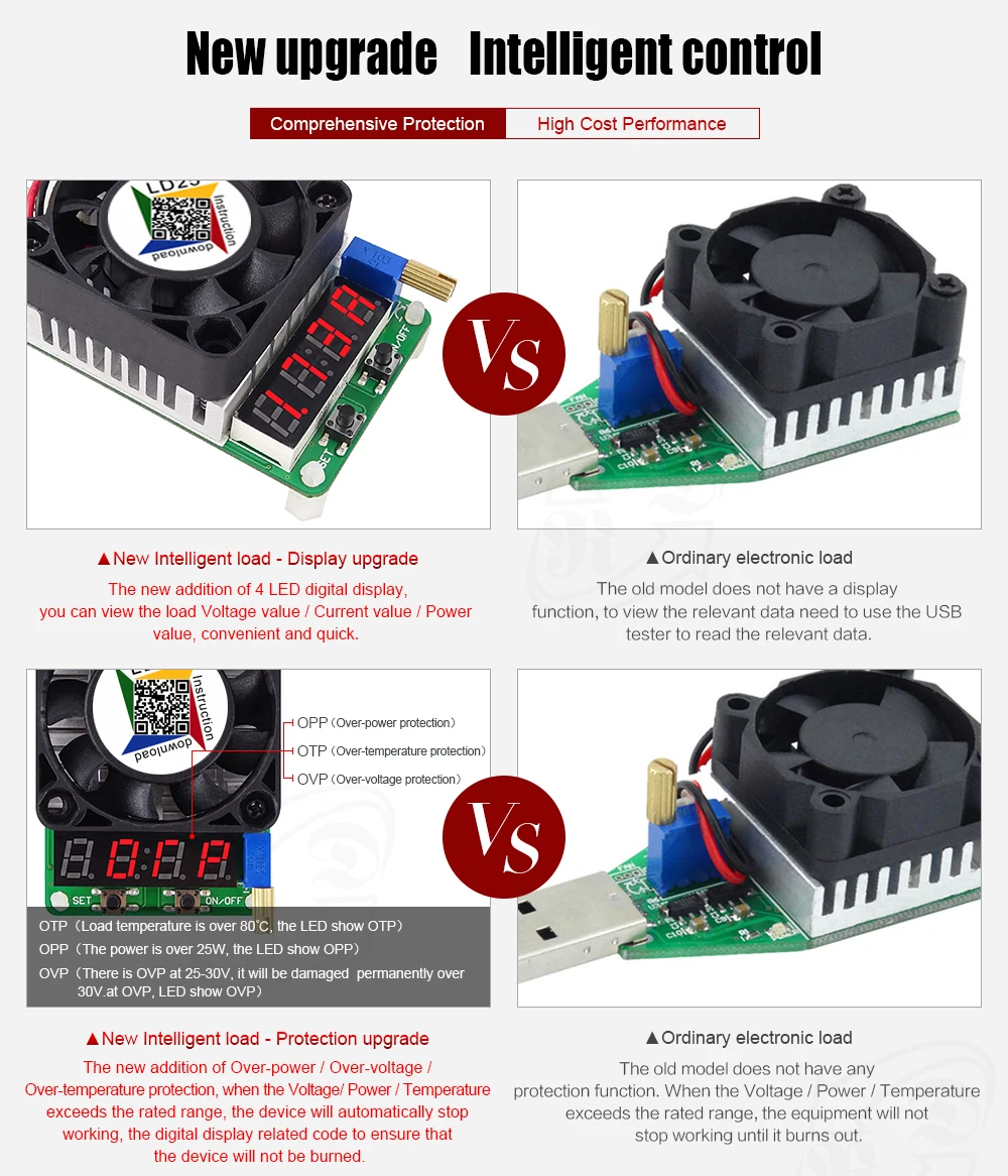 LD25 LD35 электронный нагрузочный резистор USB интерфейс разрядка батареи тест светодиодный дисплей вентилятор регулируемое напряжение тока 25 Вт/35 Вт