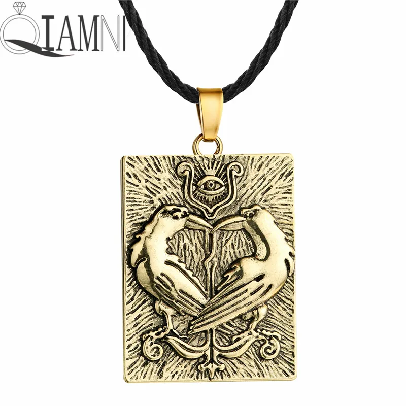 QIAMNI Punk Slavic Double Couple Bird Animal Pendant Necklace Pagan Amulet Nordic Viking Jewelry Friendship Birthday Gift Charm | Украшения