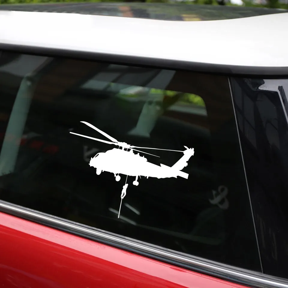 Cunymagos Helicopter Air Force Military Vinyl Car Sticker Decor Car Styling Fashion Car Sticker LaserBlackSilver 16.2cm11 (11)