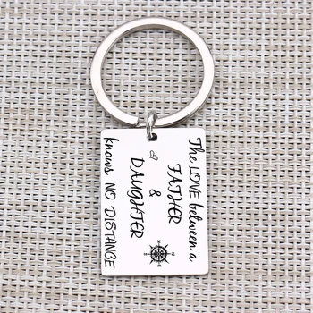 

"The Love Between A Father & Daughter Knows No Distance"Fashion Key Chain For Daughter Father Family Love Series Keyring Jewelry
