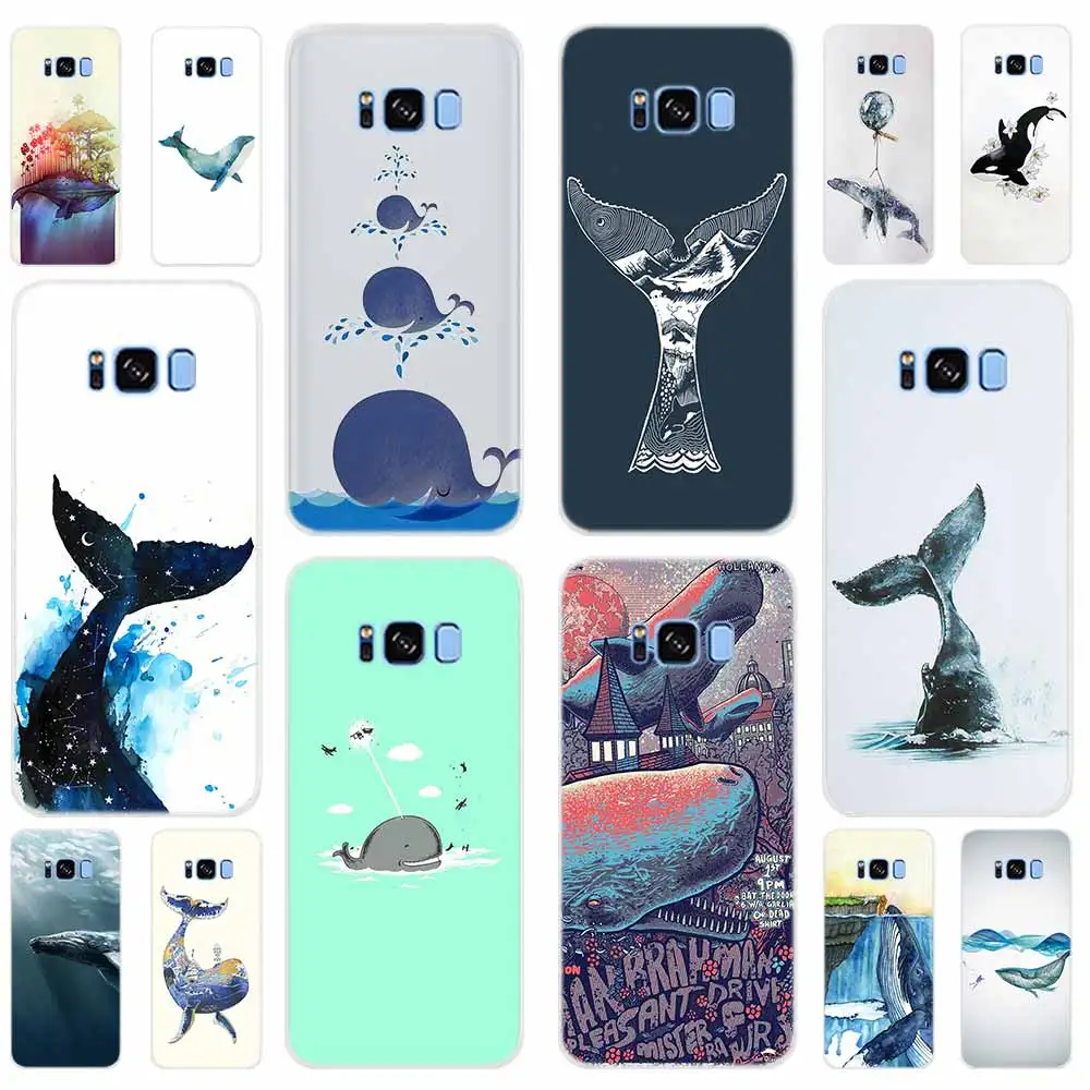 Чехол для телефона с акварельным рисунком Кита Samsung Galaxy S8 S9 S10 S20 S30 Plus Uitra Lite Cover S10E S7