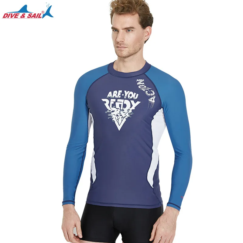 

Lycra Rash Guards For men Diving suit men's outdoor sunscreen, bodybuilding, surf, snorkeling jellyfish bathing suits t shirts