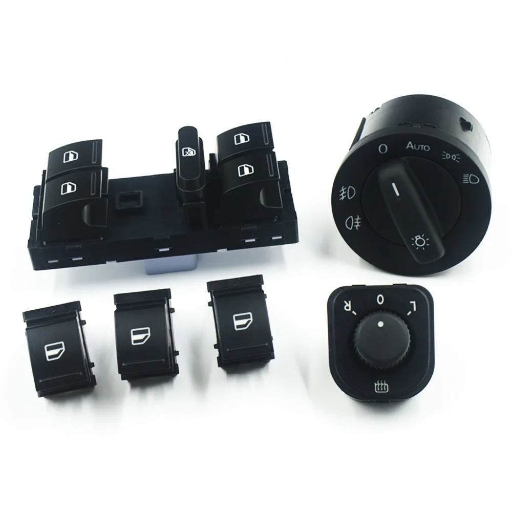 For VW Jetta III 3 golf MK5 6 V VI plus tiguan passat b6 CC Rabbit Mirror Headlight Window Control switch Button 6PCS/KIT | Автомобили и