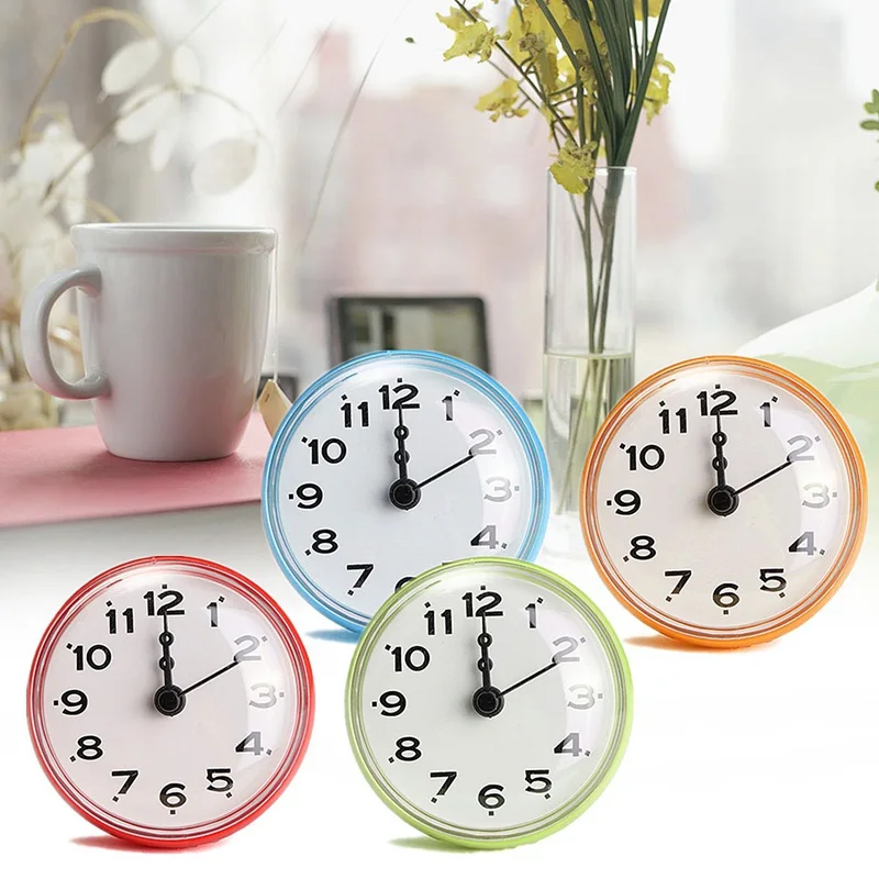 NEW!!!Bathroom Kitchen Waterproof Shower Wall mini Clock Watch Suction