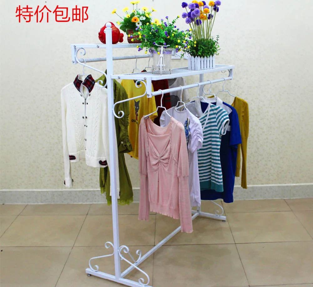 Wrought Iron Double Clothing Hangers Show Dress Aircraft Landing Hung In Storage Holders Racks From Home Garden On Aliexpress