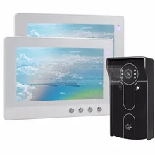 DIYSECUR 10 inch Wired Video Door Phone Doorbell Home Security Intercom System RFID Camera IR Night Vision 1V2