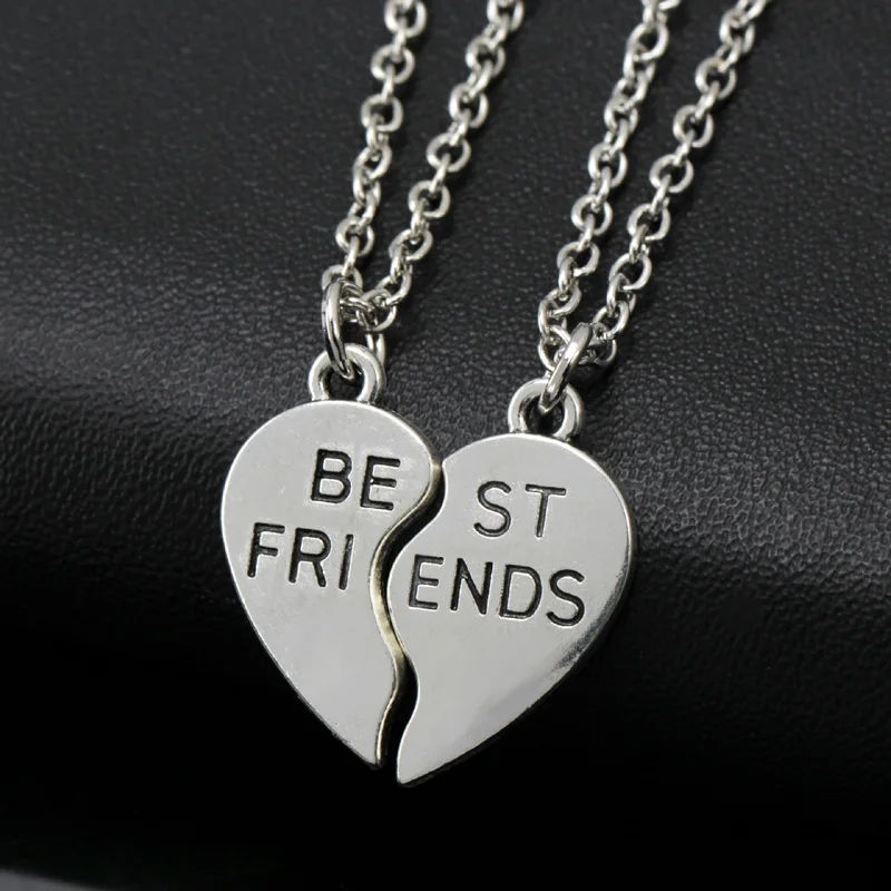 

New collier choker necklace heart pendant pieces broken two best friend friendship forever women necklace jewelry collares mujer