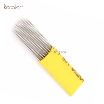 

50pcs permanent makeup tattoo microblading needle with size double line U shape 15m1 blade needle for manual eyebrow tattoo