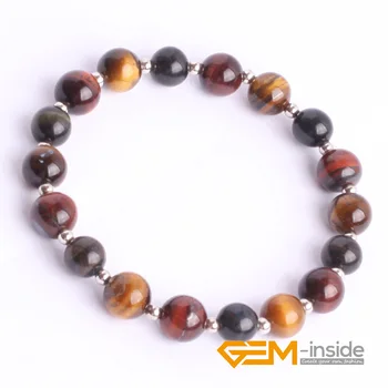 

6mm 8mm Mixed Color Tiger Eye Beads Bracelet Natural Stone Bracelet DIY Jewelry Bracelet For Woman For Gift Free Shipping
