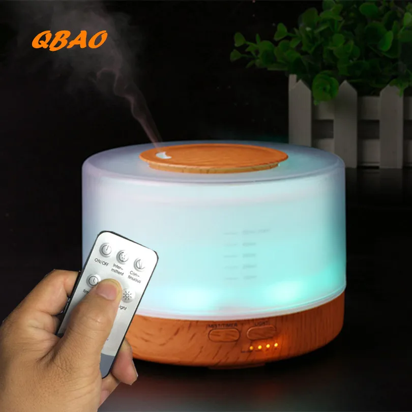 500ml Remote Control Aroma Essential Oil Diffuser Ultrasonic Air Humidifier With 4 Timer Settings 7 Color