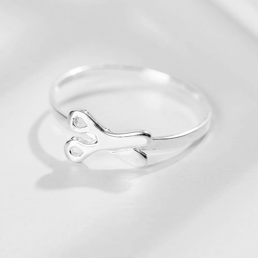 scissors ring 100% Sterling 925 silver Jewelry Vintage Adjustable rings for women gift