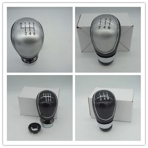 

New 5/6 Speed Car Gear Shift Konb Stick Gaiter Knob for Ford Focus 2008-2013 Fiesta MK7 C-max Galaxy Kuga Black / Silver Cap