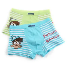 Novo 2 pçs/lote fibra de bambu cueca confortável respirável crianças meninos boxer para 3-10yrs meninos briefs qs1006