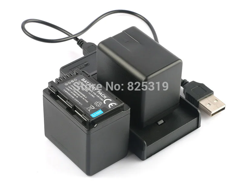 

VW-VBT380 VBT380 Rechargeable Battery Pack Camera Batteries+Charger for Panasonic VBY100 VBY100E VBY100GK VBY100K VBY100PP