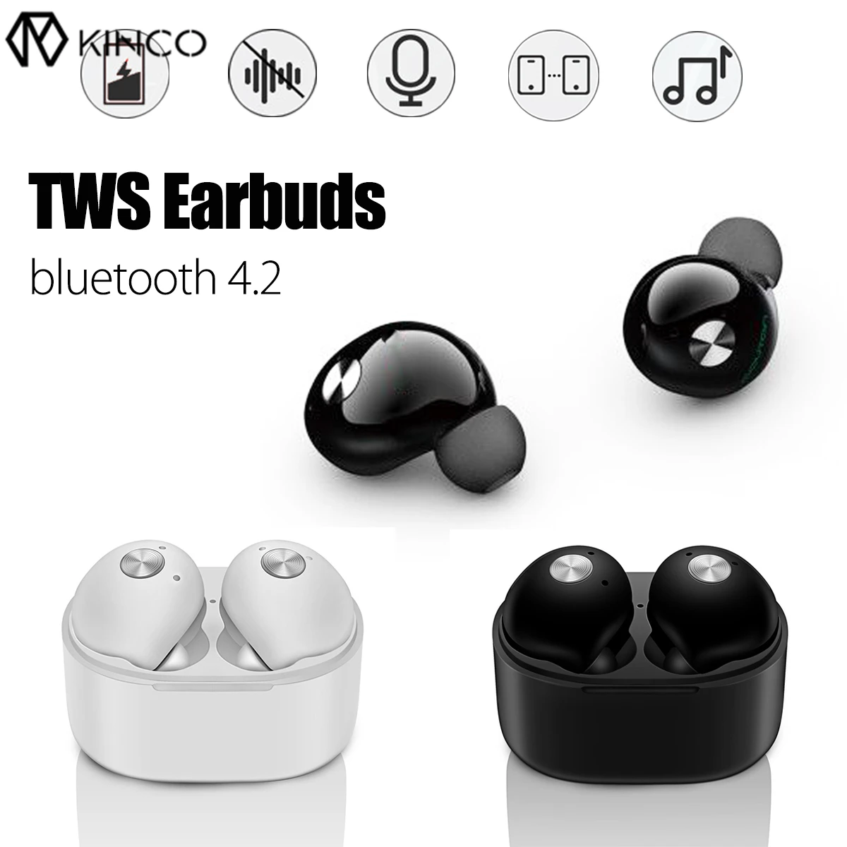 bluetooth V4.2 Wireless TWS In Ear Mini True Twins Stereo