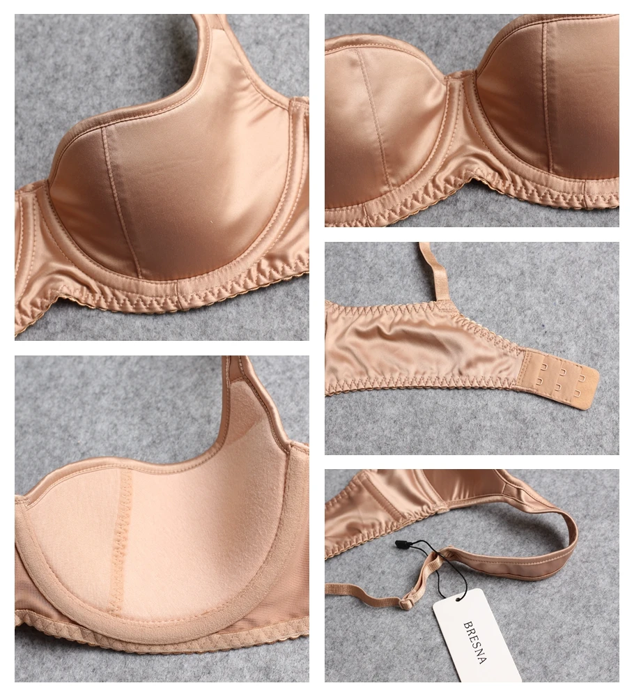 PINK LADY Half Cup Satin Bra Set