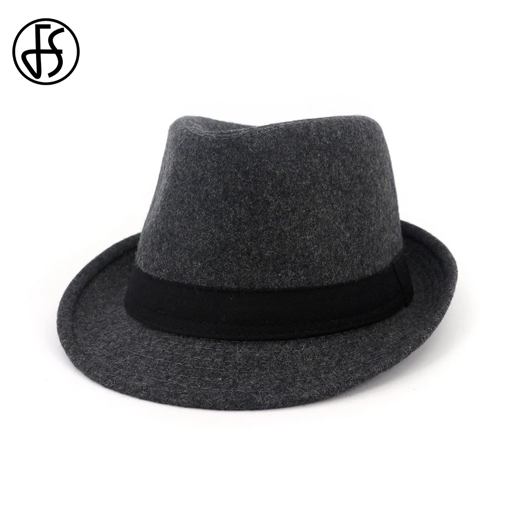 FS 2018 Autumn Black Red Fedoras Hats For Men Vintage Gangster Hat
