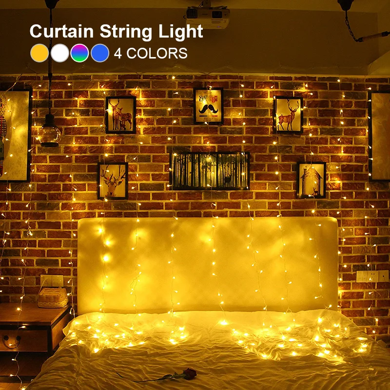 

3Mx3M Connectable LED String Light 220V 110V 300 LED Xmas Curtain Icicle Fairy String Light for Christmas Holiday Wedding Party