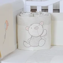 Детский бампер из Китая с вышивкой для предотвращения столкновений, бампер для детской кровати из хлопка с рисунком из мультфильма, полуокруженный бампер для детской кровати, постельные принадлежности