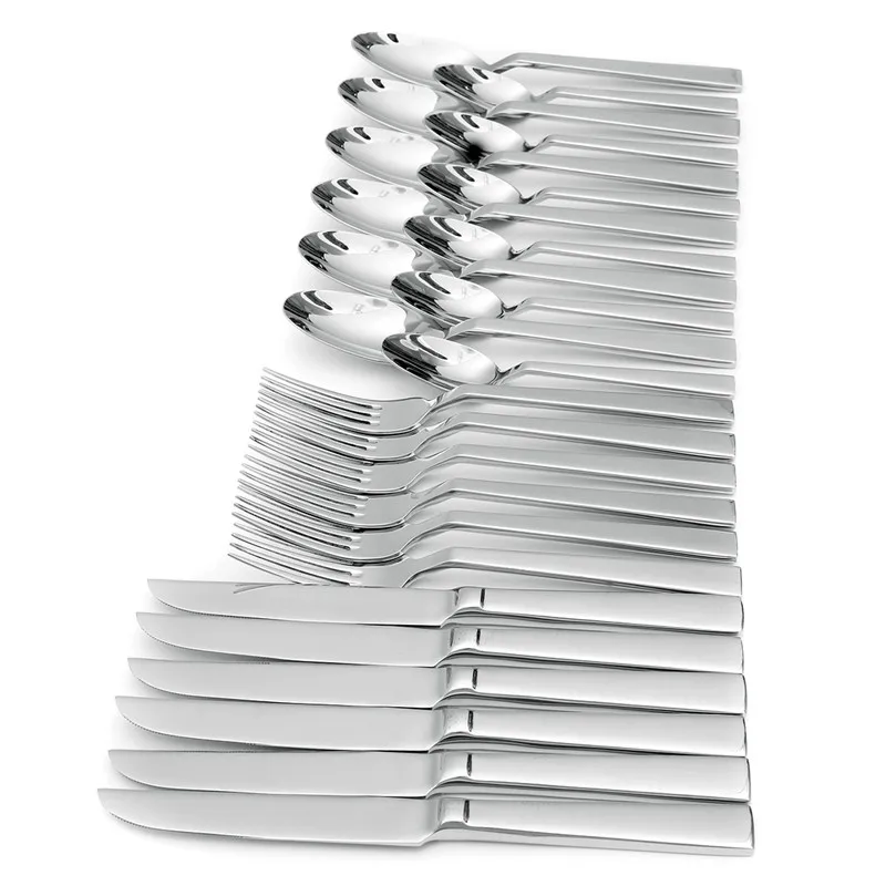 

24Pcs/Set Stainless Steel Steak Knifes Dinner Forks Tea Spoons Flatware Set High-end Dinnerware Set New Arrival