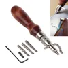 5 in 1 DIY Leather craft Stitching Groover Crease Leather Tool Set leather working tools ► Photo 2/5