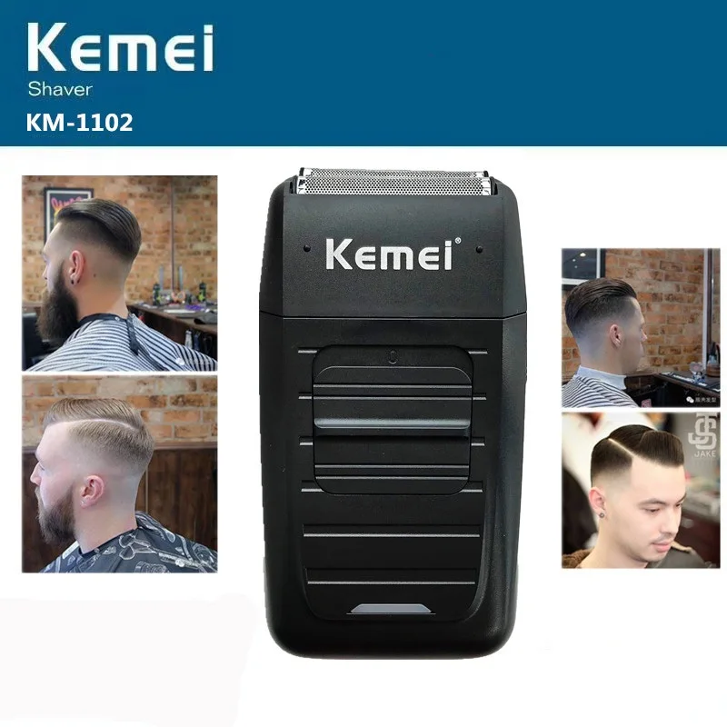 Kemei KM-1102 перезаряжаемая Бритва для бороды электрическая Беспроводная Бритва для мужчин многофункциональное лезвие возвратно-поступательный триммер для волос