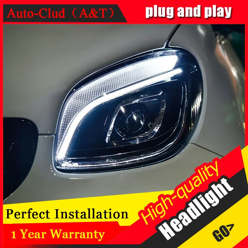 Автомобильный Стайлинг для Benz smart Heads angel eyes 2015 2018 bi xenon lens h7 xenon|Фара авто в сборе| |