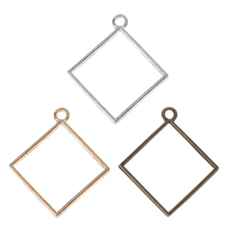 

10Pcs Square Pendant Resin Frame Open Back Bezel Setting UV Resin Jewelry DIY