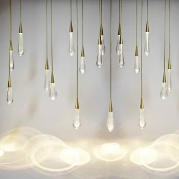

Modern Nordic Golden Pendant Lights Led Crystal Water Drop Hanging Lamp Christmas Decorations For Home Restaurant Livingroom