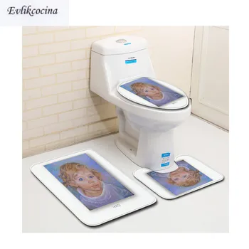 

Free Shipping 3pcs Girl`s Photo Banyo Paspas Bathroom Carpet Bath Mat Set Jogo De Banheiro Pad Tapis Salle De Bain Alfombra Bano