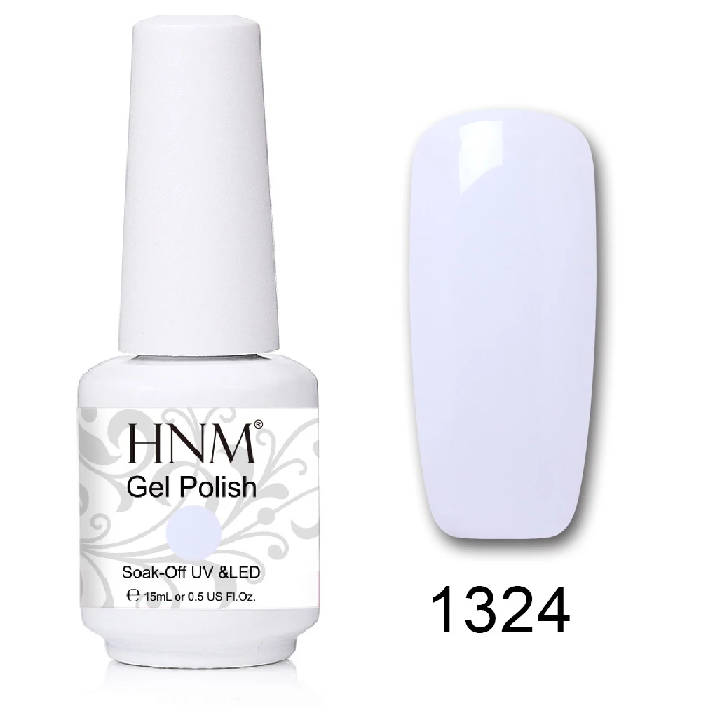 HNM 241 Colors 15ml Pure Glitter UV Gel Nail Polish Soak Off Primer LED Lamp GelLak Hybrid Varnish For Nails Art Enamel Lacquer - Цвет: 1324