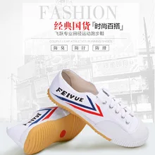Классическая обувь кунг-фу Feiyue для боевых искусств Тай Чи тхэквондо ушу обувь для карате спортивные тренировочные кроссовки черно-белые 501