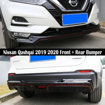 

For Nissan Qashqai 2019 2020 Front + Rear Bumper Diffuser Bumpers Lip Protector Guard skid plate ABS Chrome finish