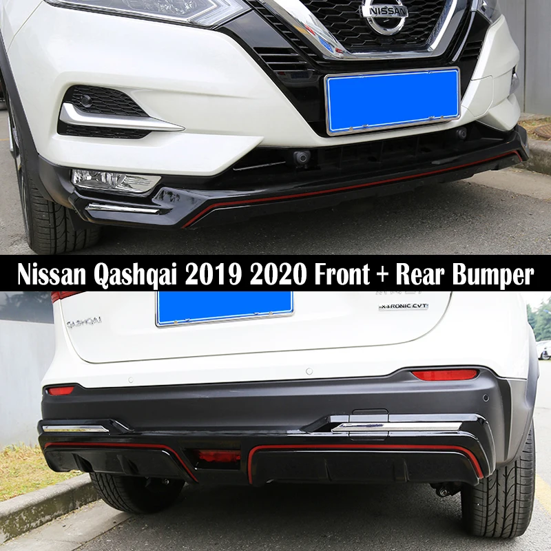 Для Nissan Qashqai 2019 2020 Передний + задний бампер диффузор бамперы защита для губ