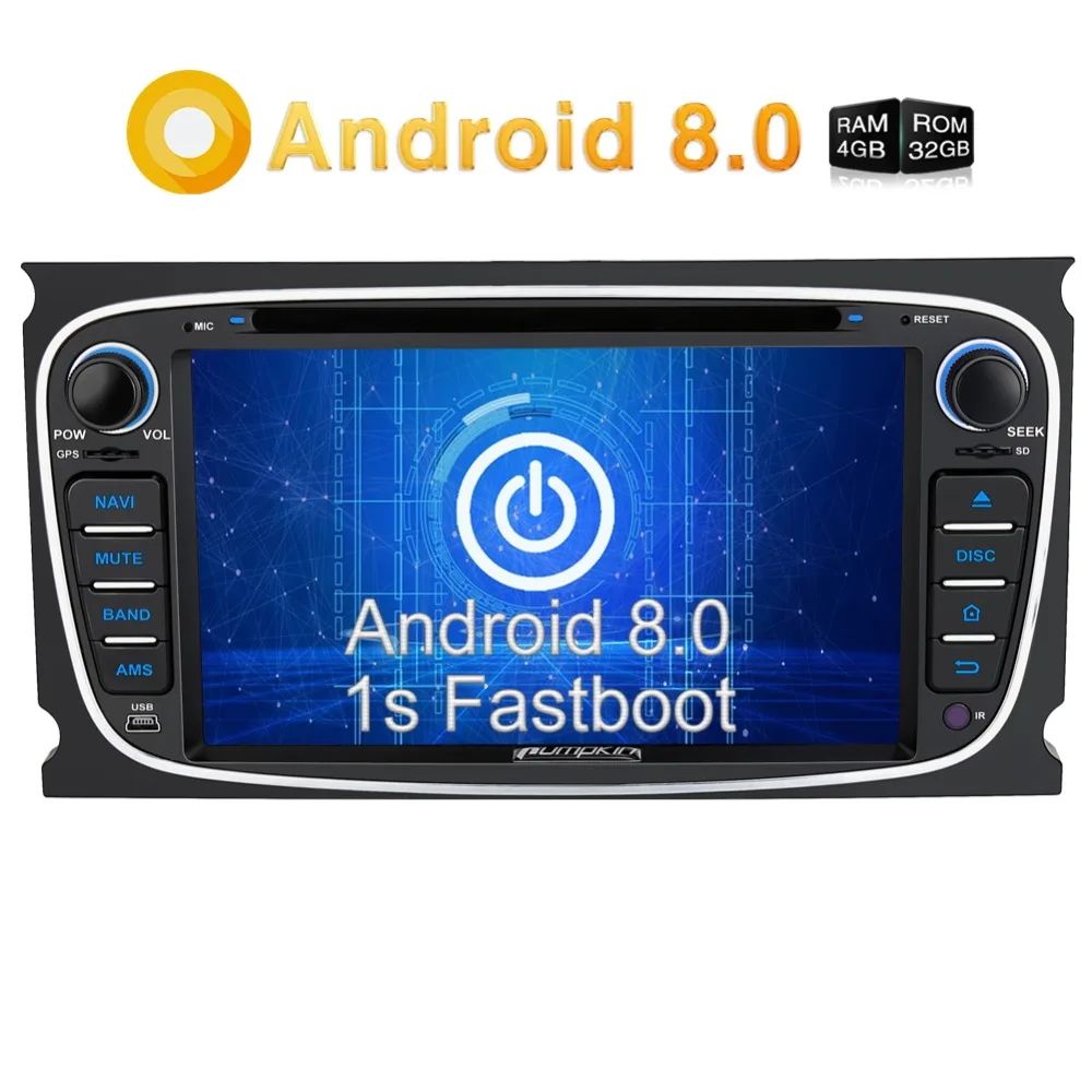 

Pumpkin 2 Din 7"Android 8.0 Car DVD Player GPS Navigation Octa-core Car Stereo For Ford Mondeo/Focus Wifi OBD2 Fastboot Headunit