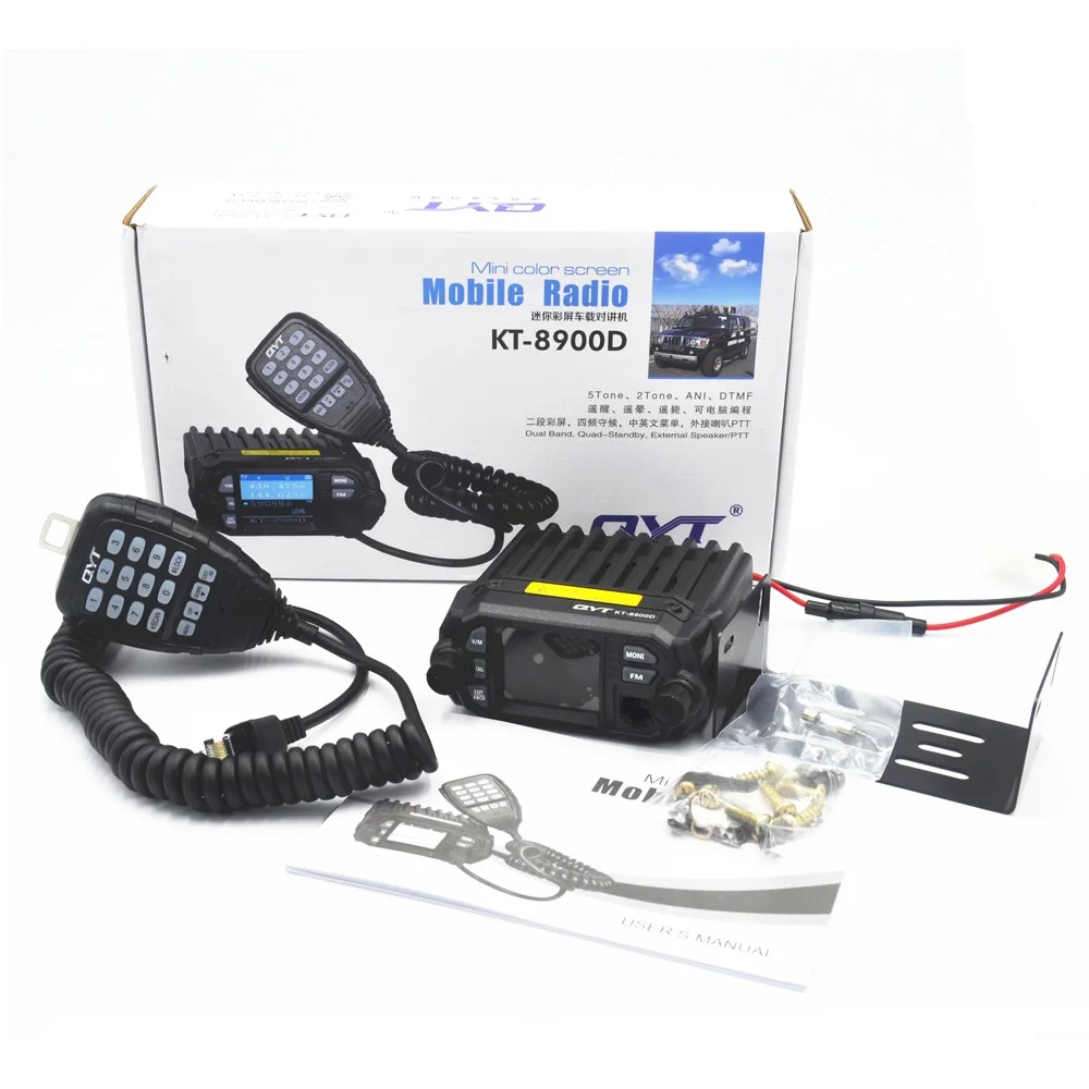 Новейшее обновление радио QYT KT-8900D UV Двухдиапазонная 136-174/400-480 МГц 25 Вт мощная мини-машина/мобильная рация/двухстороннее радио для работы
