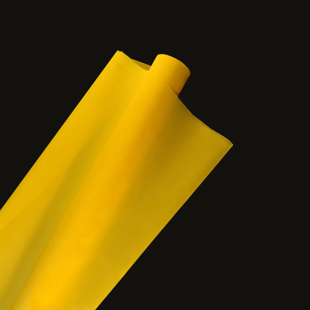 

150T 380Mesh 27UM Yellow 1Meter 100% high precision CMC screen printing mesh yellow higher quality made in Canada
