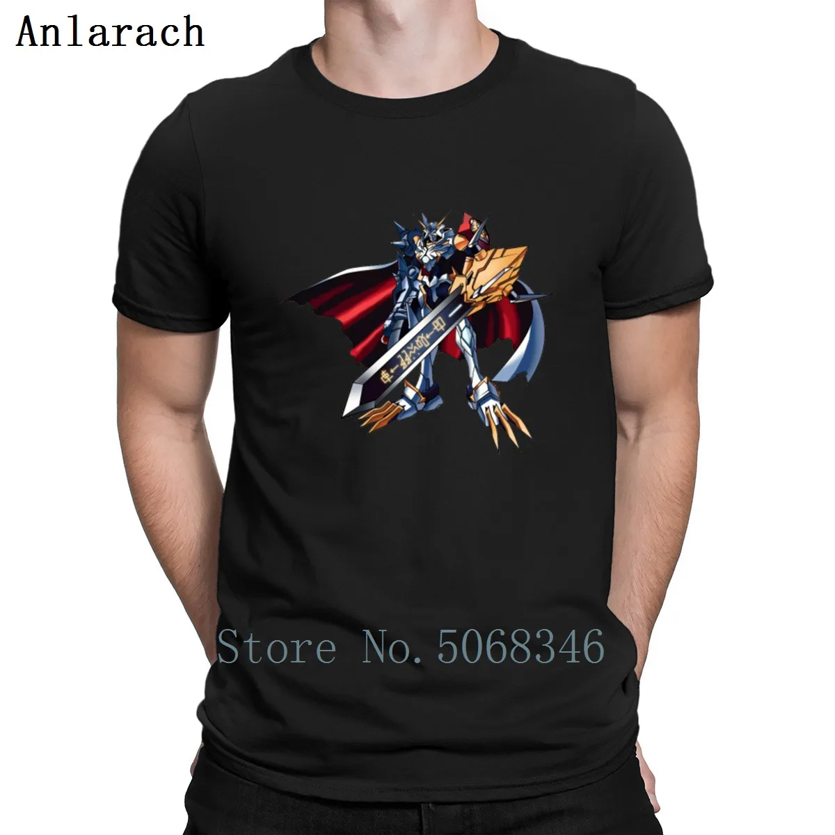 

Digimon Adventure Omegamon T Shirt Breathable Customized Cotton Round Neck Basic Solid Pattern Anti-Wrinkle Spring Autumn Shirt