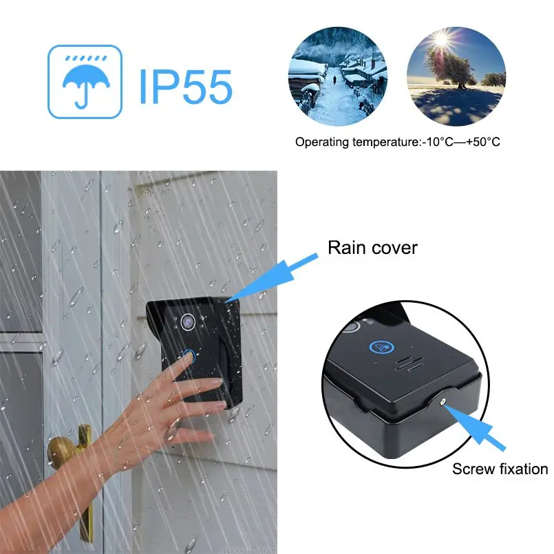 Waterproof 7''color TFT LCD wired video door phone door intercom Night Vision Camera Monitor Doorbell Intercom home Waterproof 7''color TFT LCD wired video door phone door intercom Night Vision Camera Monitor Doorbell Intercom home