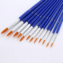 12 шт./компл. синий гусь желтый нейлон волосы художественные принадлежности карандаш для рисования кисть Ручка Тонкая ручная краска ed Тонкий крючок линия