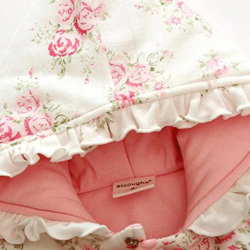 Милый комбинезон с капюшоном для девочек; зимняя одежда для мальчиков и девочек; двухслойная теплая одежда для новорожденных; костюм для младенцев; цвет розовый, белый; одежда для детей