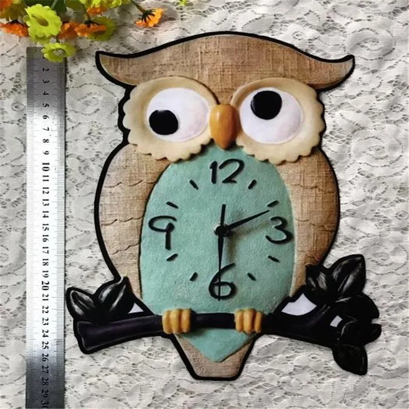 Мода милый патч DIY Одежда 27 см часы-Сова наклейки Термотрансферная печать железа на патчи для одежды футболка женская