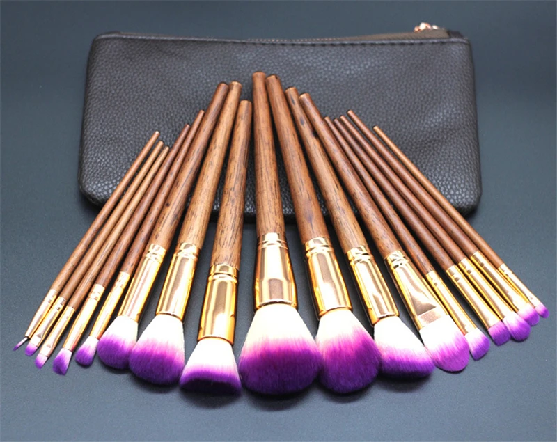 

BBL 17pcs Makeup Brushes Set High End Real Hard Wood Handle with Bag Pro Cosmetics Brush EyeShadow Foundation Contour Brushes