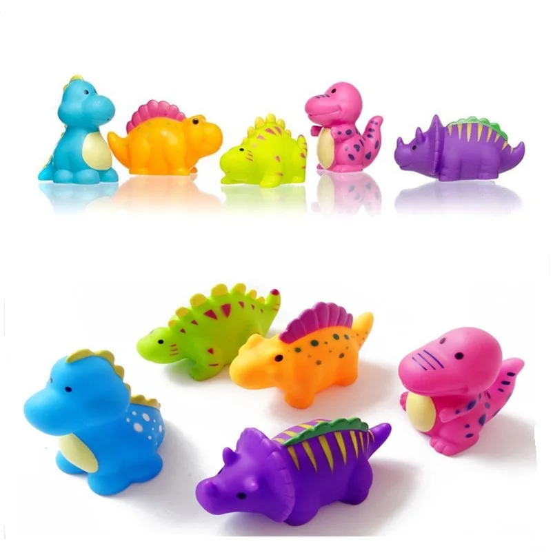 

5Pcs/Set Baby Dinosaur Bath Toys Colorful Soft Rubber Float Kids Toy Mixed Animals Swimming Toys