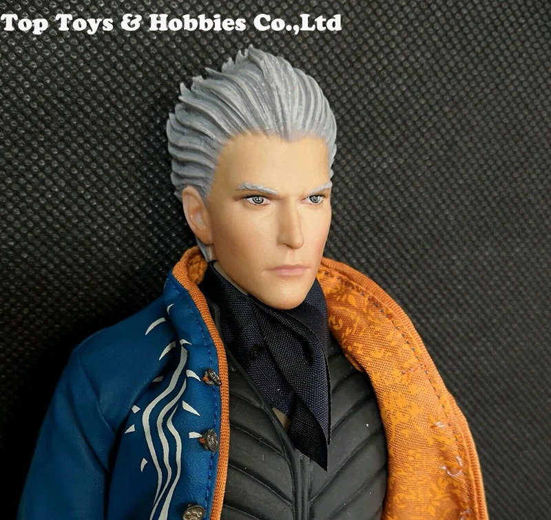 

1/6 Scale Cartoon Anime Figure Head 1/6 Scale Anime Game Male Magician Vergil Head Carving Fit 12" Action Figures